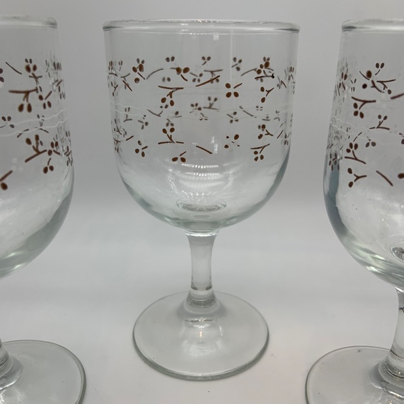 Vintage Anchor Hocking Hawthorne Country Goblets Set of 6 Glasses - Picture 4 of 10